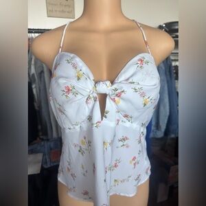 Abercrombie & Fitch White and Pink Sleeveless Camisole